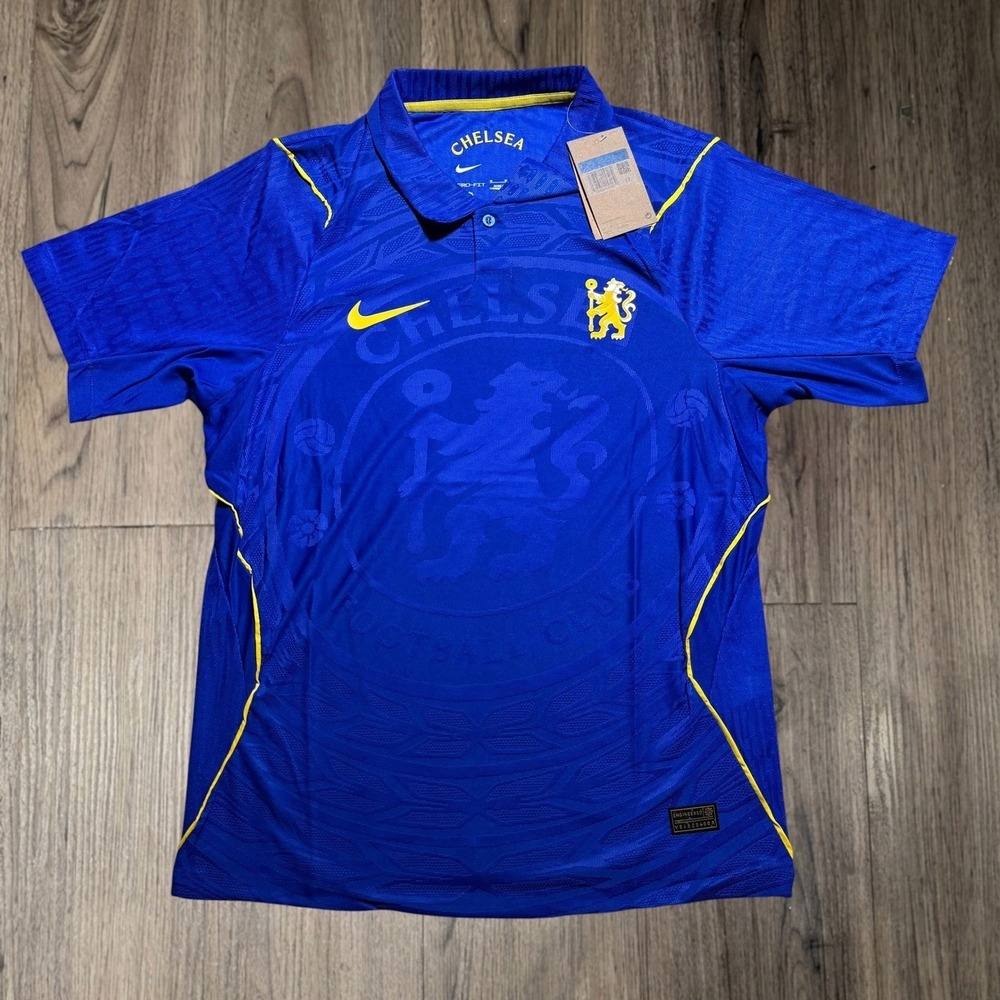 Nike Chelsea Blue and Yellow Men's Soccer Jersey